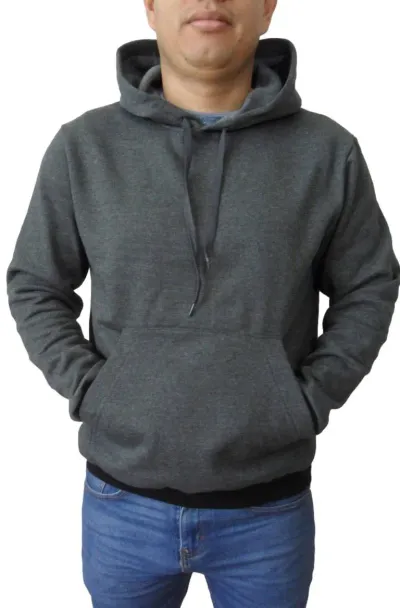 Sudadera lisa para hombre, diseño cerrado básico y forro afelpado suave.