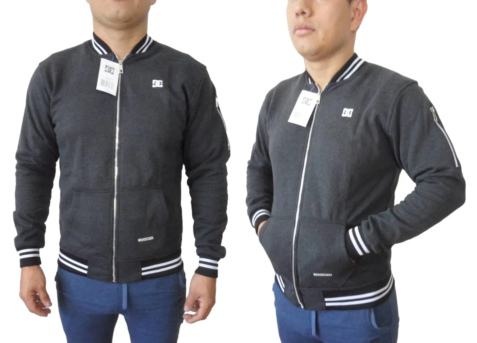 Sudadera estilo beisbolera marca DC Shoes para hombre, moda skate y urbana.