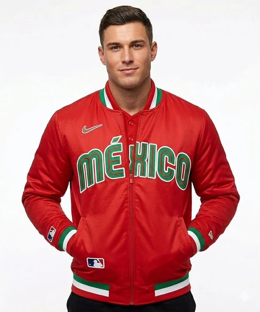 Sudadera roja para hombre con diseño de México, estilo patriótico y abrigador.
